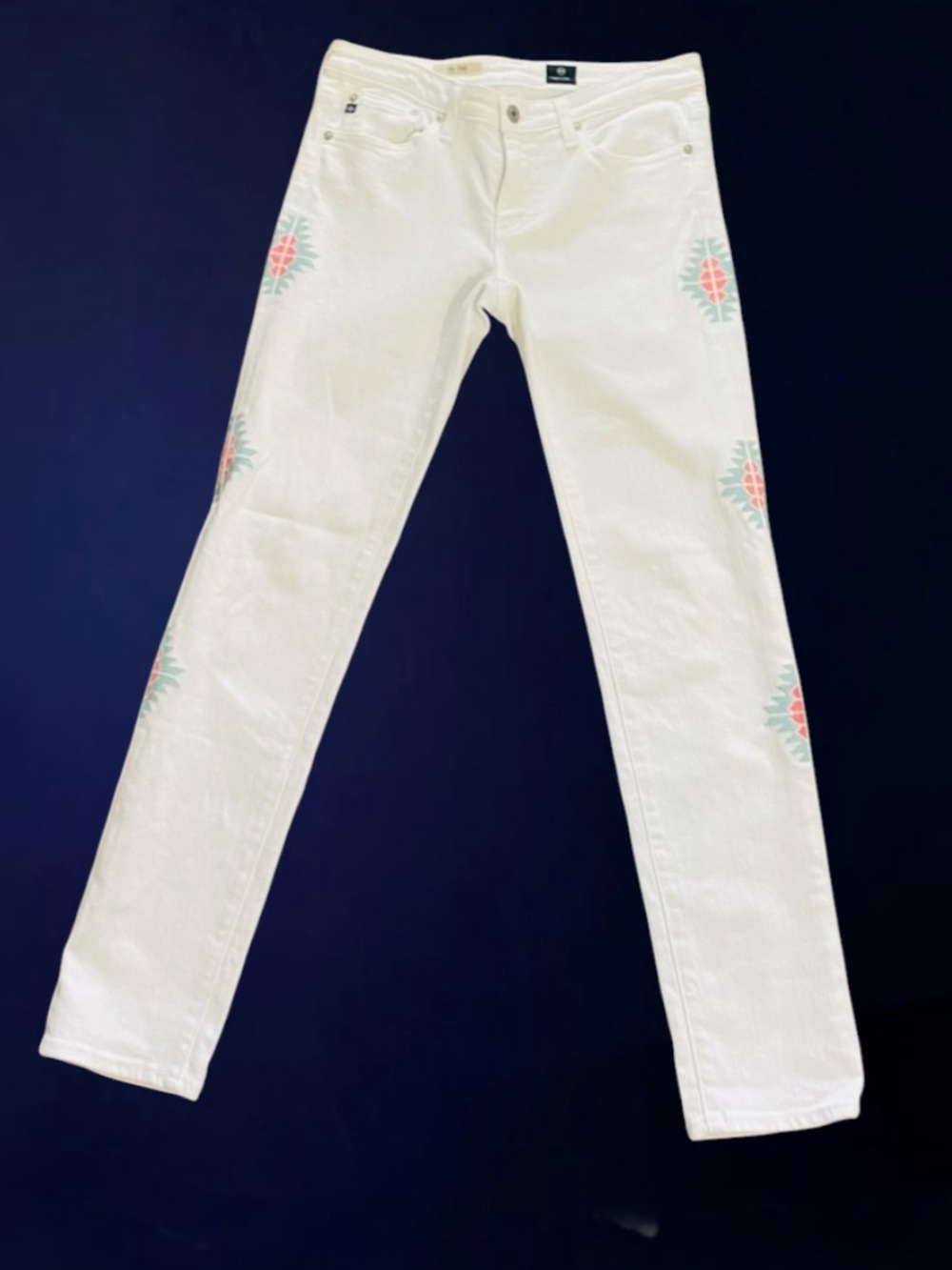 AG Adriano Goldschmied the Stilt Cigarette Leg Santa Fe Embroidered Jeans